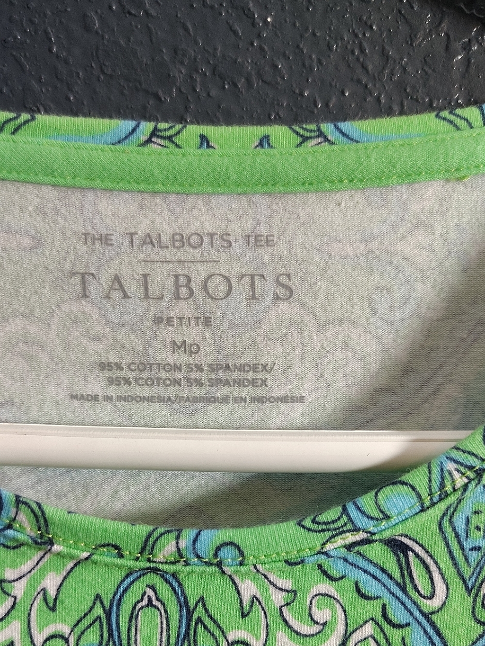 The Talbots Tee Lime and Teal Medallion Short-Sleeve - Picture 2 of 4